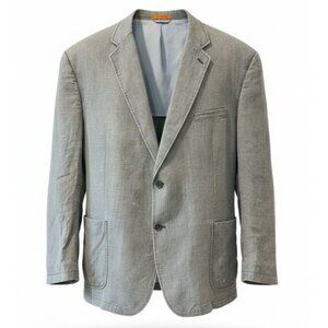Tallia Gray 100% Linen Slub Half Structure Sport Coat Jacket Men Size 54R Summer